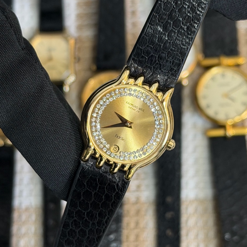 Vintage 1990s Raymond Weil Fidelio Women’s Watch - Crystal Set Halo Dial - Picture 6 of 9